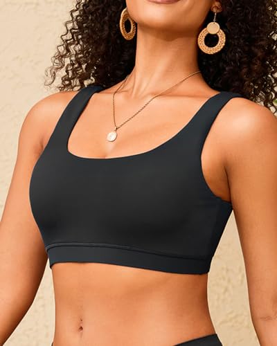 Women Sport Bra Swimsuit Top - Swim Bra Bikini Top Only Scoop Neck Bathing Suit 2025 Swimwear3