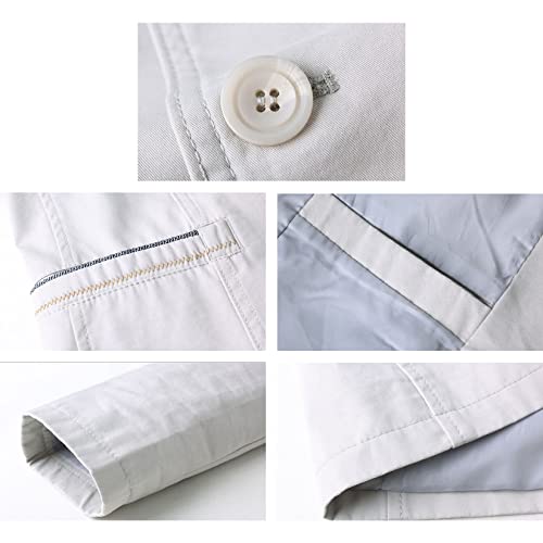 Dawwoti Blazer masculino slim fit casual com dois botões e lapela entalhada, paletó separado, Preto,