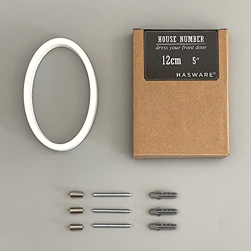 Hasware Floating House Number Sign 5 Inch (12 Cm) Modern Door Numbers Signage Plaque Street Home Address Numerals (White, 0) #TOP6