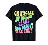 CLARE Cute Retro Girls Groovy CLARE Personalized Name T-Shirt
