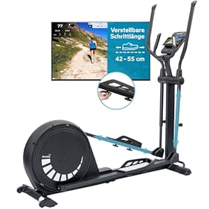 Skandika Crosstrainer Carbon P23/P20-R | Ellipsentrainer für Zuhause, 23 Programme, App kompatibel, bis 135 kg, 16 Widerstandsstufen | Fitnessgerät für Ausdauertraining