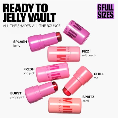 Image of Milk Makeup Cooling Water Jelly Tint Gift Set - 6-Pack with Exclusive Jelly Bag - Sheer Lip + Cheek Stain with Vegan Collagen + Aloe - Hydrating, Long-Lasting, Buildable Lip Tint + Blush - Full Size