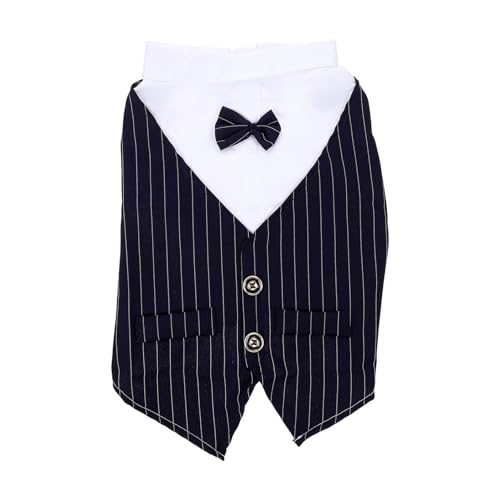 Traje de boda para perro POPETPOP talla L color navy