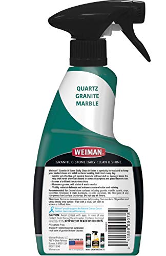 Weiman Granite Cleaner And Polish - 12 Fluid Ounce - Enhances Natural Color In Granite Quartz Marble Soap Stone And More #TOP1