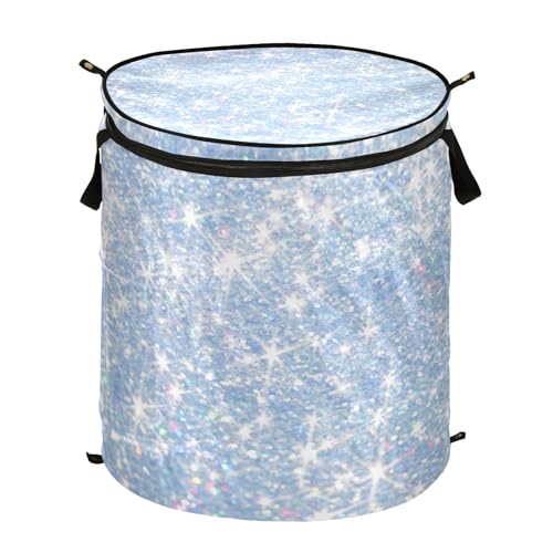 Pearl Glitter Collapsible Laundry Hamper Large Capacity Round Hamper for Storage, Home, Dorm, Travel, Storage Organizer