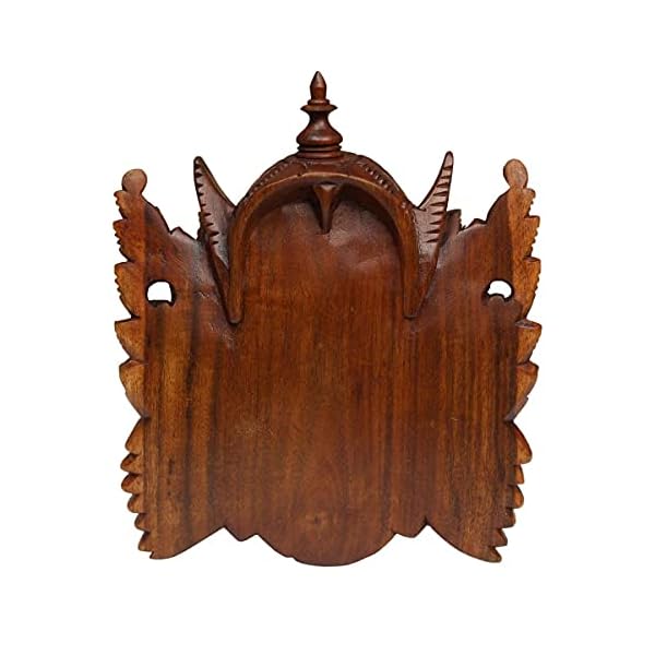 Oriental Galerie Ganesha Maske Wandbild Skulptur Bali Mythologie Gute Geister Deko Soar Holz 2 Farbig ca. 20 cm – Bild 4
