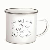 Funny Doodle Boobs Gift Health Professionals Working in the Bra Industry Perfect Boob Job Present 12oz Enamel Silver Mug