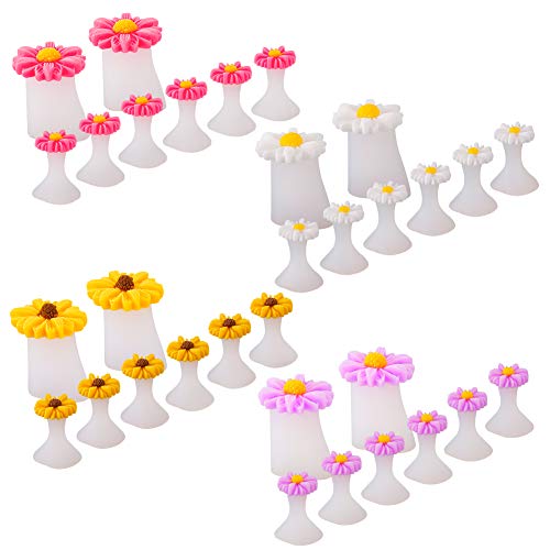 Baring 32 Pieces Toe Separators Silicone Daisy Flower Toe Spacers Toe Stretchers for Nail Polish Nail Art Pedicure Tools