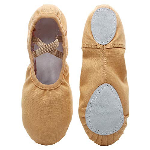 Tênis de balé de lona SUPVOX com sola de balé para yoga, sapatilhas divididas para dança do ventre,
