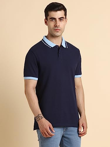 Image of Dennis Lingo Men's Solid Polo Regular Fit T-Shirt (Cotton Polo)