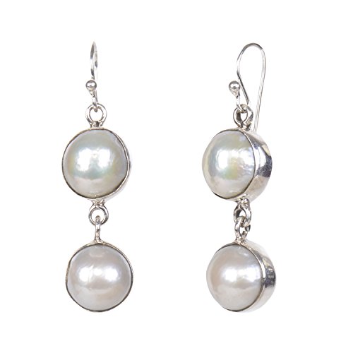 Silverwala 925-92.5 Sterling Silver Pearl Stone Hanging Earring for Women and Girls - Image 2