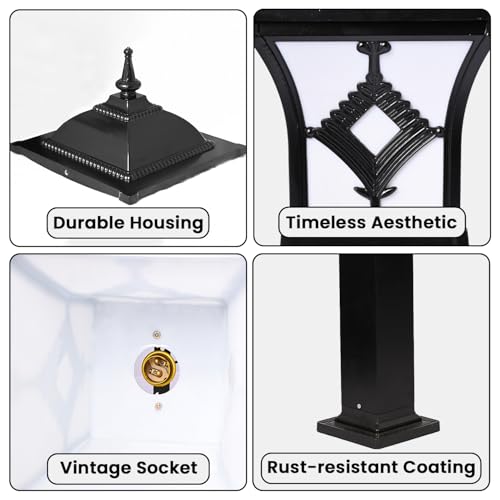 Image of GIGAWATTS BARFI 30 Outdoor Garden Light - 101% Rust & Waterproof Die-Casting Aluminium Exterior Lamp for Garden, Boundary Street & Home Entrances (B22 Holder, Bulb Not Included, Black)
