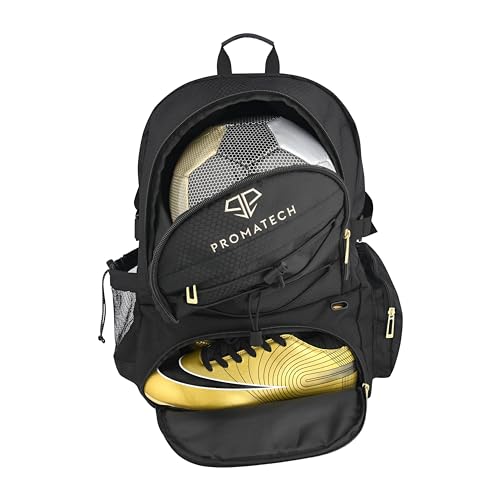 PROMATECH Sports Backpack, All-in-One Design for Size 5 Soccer Ball or Size 7 Basketball...