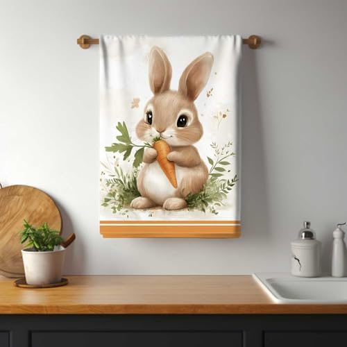 Pano de Prato Atoalhado Páscoa Coelho para Copa e Cozinha