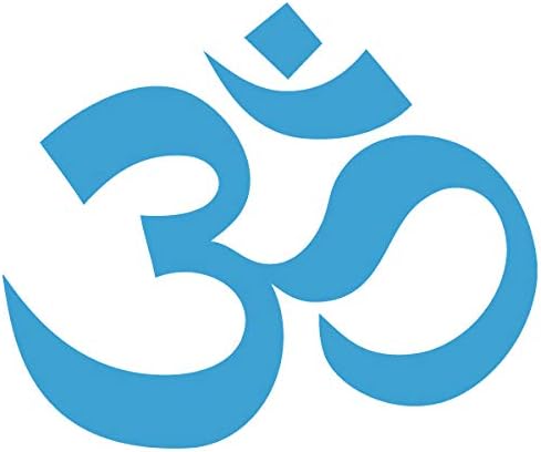 Om Aum Hinduism Buddhism Jainism Religion Symbol Car Window Vinyl Decal Sticker (OM-01) (Light Blue, 7 inches x 5.8 inches)