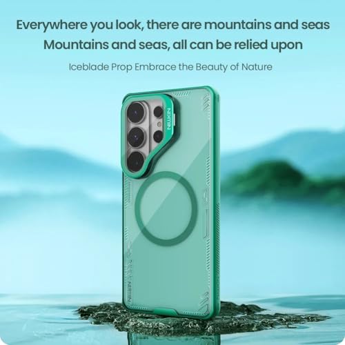 Image of Nillkin Case for Samsung Galaxy S26 Ultra (6.9 inch Inch) Iceblade Prop Case Magnetic Mag Safe Features Corner Air Bags + Aluminium Camera Protect Stand Scratch Grey