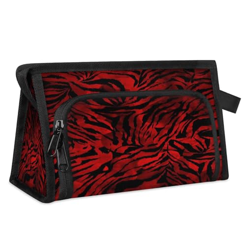 Borsa per il trucco da viaggio pelle zebra colorata sfumata per donne uomini bambini ragazze ragazzi modello borsa per il bucato universale per cosmetici da toeletta