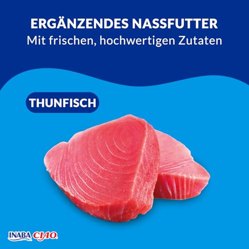 INABA Ciao Bisque Katzenfutter Nass Kalorienarm mit 30% Thunfisch | Getreidefrei, Zuckerfrei, Keine Nebenerzeugnisse, Cremige Paste und Leckere Katzensuppe aus Japan 40 g (12er Pack)