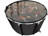 Portable Above-Ground Fish Ponds – Multi-Use Aquaculture Tanks for Outdoor Koi, Goldfish, or Aquatic Plants – Easy Setup Garden Water Container (Black, 1.5 * 0.8)
