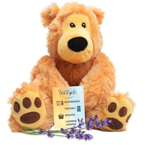 Bear Hugs - Microwavable & Weighted Plush Stuffed Animal - Heated Plushie for Warmth - Cute, Soft, Cozy Toy for Adults & Children (Boys, Girls, & Toddlers) by Warm Pals