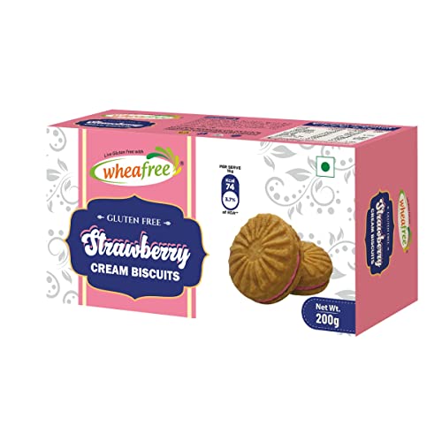 Image of Wheafree Gluten Free Strawberry Cream Biscuits - (200g) | No Maida | Best Teatime Snacks |