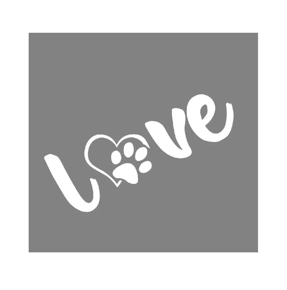 Bertdcx Glossy White Auto Accessory Paw Love Dog Footprint Graphic Car Sticker Creative Auto Body Decoration Vinyl Decal Accessories(Glossy White)