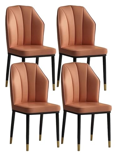 ダイニングチェア 4脚セット PU レザー 木脚 北欧風 組立簡単