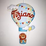 pannolenci nascita bimbo  Fiocco nascita mongolfiera bimbo personalizzabile, pannolenci, regalo nascita, dolce attesa, regali per bimbo e bimba, neonati