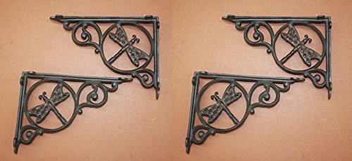 DIY Farmhouse Kitchen Open Shelving Wall Shelf Brackets, Dragonfly Design,