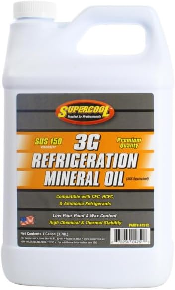 Supercool 47512 3GS Mineral Oil for Refrigeration Systems 1 Gallon
