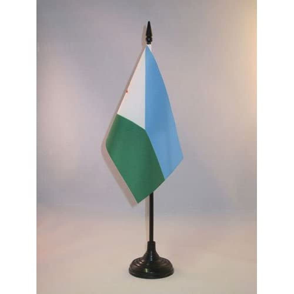 AZ FLAG, Djibouti Table Flag 4'' x 6'', Djiboutian Office Mini Banner 100% Polyester 15 x 10 cm