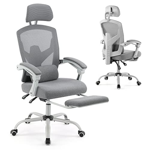 Gaming Chair - Ergonomic Office Chair with Foot Rest Reclining Office Chair, High Back Mesh Home Office Computer Desk Chair with Wheels, Adjustable Headrest, Lumbar Support, Padded Arms Gaming Chair - Ergonomic Office Chair with Foot Rest Reclining Office Chair, High Back Mesh Home Office Computer Desk Chair with Wheels, Adjustable Headrest, Lumbar Support, Padded Arms
