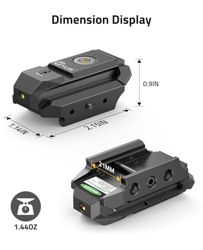 CVLIFE Rechargeable Green Laser Sight for Pistol, Upgraded Low-Profile Pistol Laser Sight with Magnetic Charging Port — view 3
