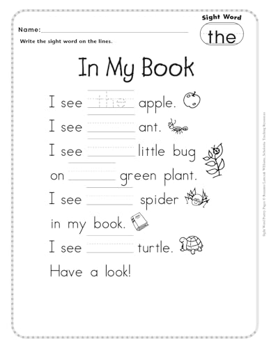 Sight Word Poetry Pages: 100 Fill-In-The-Blank Practice Pages That Help Kids Really Learn the Top Hi