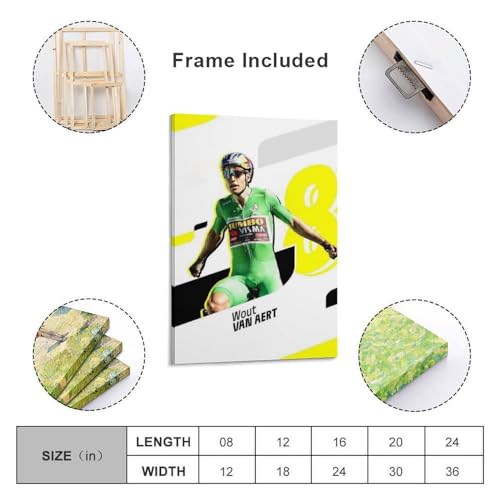 Wout Van Aert cycliste impression sur toile déco maison tableau SECOLI 50 x 75 cm