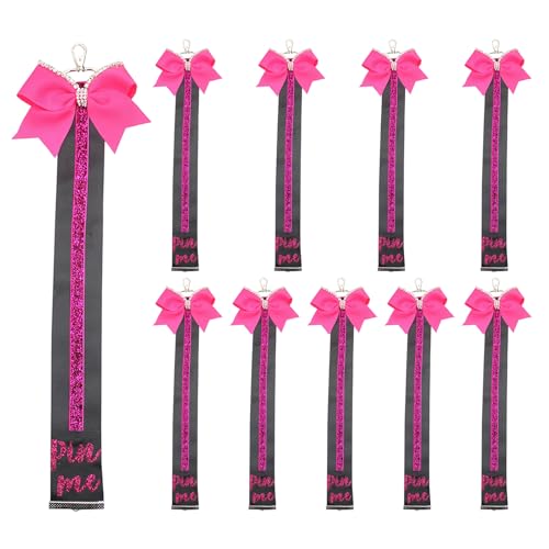 Cadeau concours pom-pom girl : noeud papillon scintillant porte-clés et broche