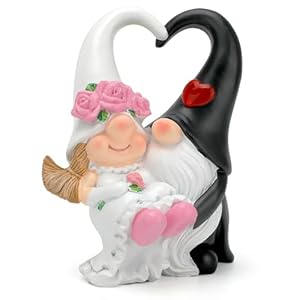 Anniversary Wedding Gifts for Couple – Romantic Wedding Gnomes Decorations, Gifts for Wife Mothers Day Husband Birthday (White)