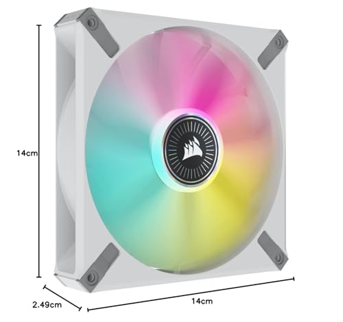Image of CORSAIR ML140 RGB Elite, 140mm Magnetic Levitation RGB Fan with AirGuide, Single Pack - White Frame