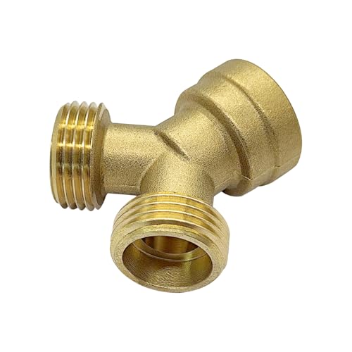 Hooshing Heavy Duty Brass 3/4" GHT Garden Hose Splitter Y Shaped Connector by Hooshing - Used condition - Image 2