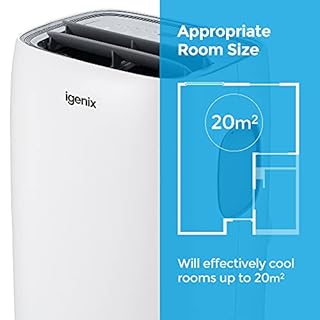 Igenix IG9919 9000 BTU 4-in-1 Portable Air Conditioner, Cooling, Fan, Dehumidifier & Heating Functions, 24 Hour Timer, Remote Control & Window Venting Kit Included
