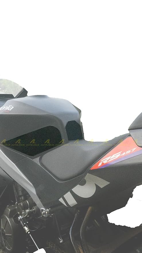 Image of Autologue Design Aprilia RS 457 Tank Pad /Grips - Special 3M Adhesive, Made with Premium Materials, Eliminates Sliding, Enhances Riding Control, Safe for Leather & Textile Pants
