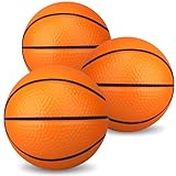 Dilabnba 5' Mini Orange Foam Basketballs for Kids Adults, Squeeze Stress Ball Safe Soft Replacement Beach Pool Balls for Indoor Basketball Hoop, Toddler Quiet Bouncy Ball Sport Party Game (3PCS)