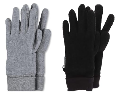 Guantes Sterntaler bicolor gris oscuro y plata pack doble elástico