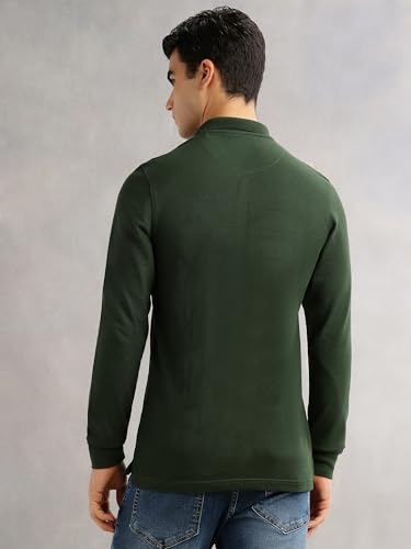 Image of Thomas Scott Men's | Solid | Full Sleeve | Regular Fit | Cotton Blend | Polo Collar | Casual Tshirt