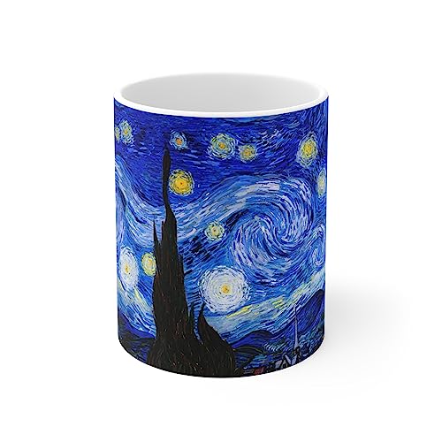 Mazevoo Van Vincent Gogh Coffee Mug | Starry Night Mug Famous Painting Mugs | 11 Ounce Ceramic Cup Drinkware