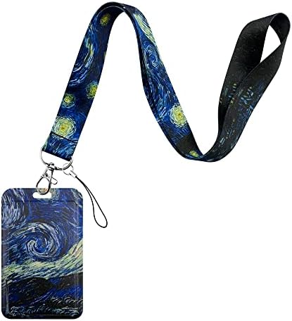 Aocar Lanyard with ID Badge Holder, Neck Strap Card Case (Triple Moon Pentagram)