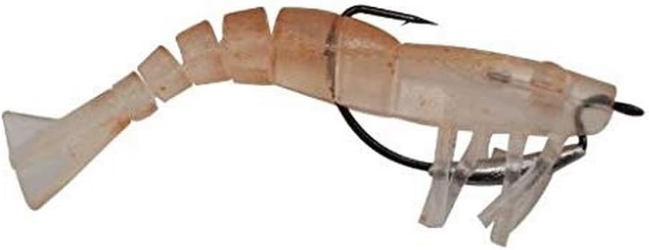 Egret Baits E-VSW35-18-09 3.5" Vudu Weedless Shrimp 2/Pk, Clear