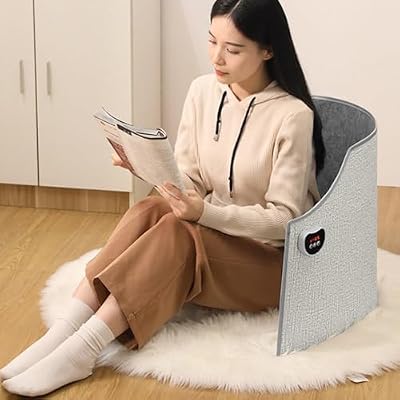 Under Desk Foot Warmer, Under Desk Leg Foot Knee Heater, Electric Foot Warmer, Leg Warmer with Soft Blanket, Small Space Heater, Portable Space Heater for Office and Home (Light Gray)