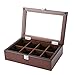 Produktbild Watch storage box Einfache hölzerne Uhrenbox Haushalts Aufbewahrungsbox Glas Schiebedach Uhr Aufbewahrungsbox Holz Vitrine männliche und weibliche Sammelbox acht Tisch Position