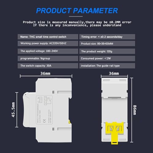 Temporizador digital programable semanal de 110V con pantalla LCD clara de 15A 4